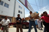 Miércoles 6 de junio del 2012. Tuxtla Gutiérrez, Chiapas. La paquetería electoral para las próximas elecciones estatales en Chiapas, llega este medio día a las instalaciones del IX distrito electoral en la ciudad de Tuxtla Gutiérrez.
