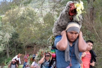 Martes 19 de diciembre del 2017. Zinacatan, Chiapas. Los Floreros continúan con el recorrido de recolección de la Flor de Niluyarilo en las comunidades de la región de Los Altos de Chiapas continuando con el regreso hacia Chiapa de Corzo y Villa de íc
