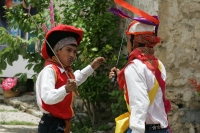 Lunes 11 de julio. Jóvenes copainaltecos realizan la presentación de las danzas tradicionales de la comunidad durante el evento de Patrimonito 2011 organizado por el Comité Raíces de mi Pueblo y el comité del Servicio Voluntario Internacional de la Unesco