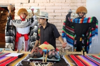 Viernes 4 de agosto del 2017. Chiapa de Corzo. Guadalupe Rubisel Gómez Nigenda, quien es el Patrón de los Parachicos en conferencia de prensa hace un severo llamado a la defensa de la corrupción de la imagen del Parachico y defender el uso respetuoso de l