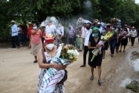 202100801. Tuxtla G. El ritual de Petición de Lluvia se realiza este primer domingo de Agosto; los ejidatarios teraleños  piden a la comunidad Zoque la procesión de las Vírgenes de Copoya