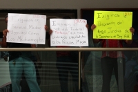 Jueves 6 de julio del 2017. Tuxtla Gutiérrez. Elementos de la Policía Municipal durante la protesta afuera de las oficinas del alcalde tuxtleco.