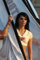 Martes 1 de mayo del 2012. Las atractivas animadoras de los patrocinadores del equipo Jaguares de Chiapas nos muestran su carisma siempre en apoyo del equipo local.