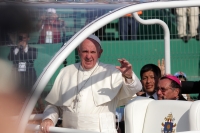 Lunes 15 de febrero del 2016. Tuxtla Gutiérrez. El Papa Francisco durante su encuentro con las familias chiapanecas.