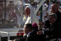 Lunes 15 de febrero del 2016. Tuxtla Gutiérrez. El Papa Francisco durante su encuentro con las familias chiapanecas.