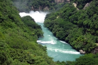 Domingo 12 de septiembre. Susana Solís. Vista del desfogue de la presa La Angostura, la cual alcanza los 1,400 metros cúbicos por segundo.