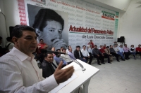 Miércoles 24 de febrero. Aspecto de la reunión de trabajo sostenida entre dirigentes priistas esta mañana.