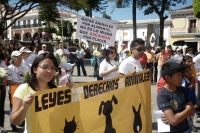 Foto: ProCan AC. Estas son algunas imagenes de la manisfestacion silenciosa antitaurina en comitan, la manifestacion se realizo ayer 23 de anero a las 12 del dia iniciando en el parque San Sebastián y culminando en la entrada de la plaza de toros, la marc