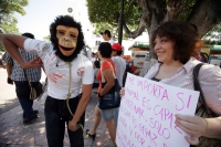 Domingo 3 de octubre. Jóvenes de Tuxtla, marchan y se manifiestan por las calles para hacer un llamado a la conciencia de quienes maltratan y afectan a los animales, mascotas o de consumo, también expresaron la preocupación que tiene la población  ante la