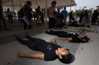 Lunes 14 de mayo del 2012.  Tuxtla Gutiérrez, Chiapas. Estudiantes y miembros de organizaciones sociales de Chiapas protestan en las ciudades de San Cristóbal de las Casas y en la capital de este estado por los femenicidios que han ocurrido en este estado
