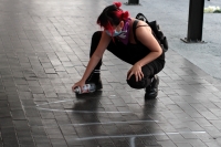 Lunes 19 de octubre del 2020. Tuxtla Gutiérrez. Durante la manifestación en contra de la impunidad feminicida esta tarde en el edificio de la administración gubernamental de #Chiapas