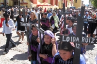 Martes 4 de septiembre del 2012. San Cristóbal de las Casas, Chiapas. Indígenas de las comunidades de los altos realizan una  peregrinación y jornada de oración dedicada a la libertad de maestro Alberto Patishtan y a las víctimas de quienes como los márti