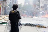 Miércoles 25 de mayo del 2016. Tuxtla Gutiérrez. Enfrentamiento entre el movimiento magisterial y elementos policiacos dura varias horas a lo largo de las avenidas principales de la capital del estado de Chiapas.