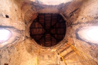 Martes 29 de noviembre del 2016. Chiapa de Corzo. El templo de San Sebastián construido en el siglo XVII revela su importancia durante el proceso histórico de esta ciudad y del estado de Chiapas durante su rehabilitación la cual se encuentra en su segunda