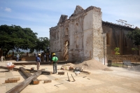 Martes 29 de noviembre del 2016. Chiapa de Corzo. El templo de San Sebastián construido en el siglo XVII revela su importancia durante el proceso histórico de esta ciudad y del estado de Chiapas durante su rehabilitación la cual se encuentra en su segunda