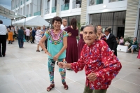 20230802. Tuxtla. Los Reyes de la AlgarabÃ­a. Los adultos mayores bailan en las calles de la ciudad para llevar su gusto por la marimba a la Plaza Central de la ciudad.