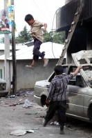 Miércoles 27 de junio del 2012. Pueblo Nuevo Solistahuacan, Chiapas.Habitantes de comunidad Rincón Chamula protagonizaron la víspera de este día un enfrentamiento dejando como saldo 6 casa 7 8 vehículos incendiados; provocados por un accidente entre una c