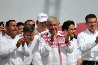Miércoles 27 de junio del 2018. Tuxtla Gutiérrez. Andrés Manuel López Obrador, candidato a la presidencia de México por la coalición Juntos Haremos Historia de Morena, PT y PES acompaña a los candidatos para los cargos de elección popular federal,