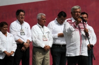 Miércoles 27 de junio del 2018. Tuxtla Gutiérrez. Andrés Manuel López Obrador, candidato a la presidencia de México por la coalición Juntos Haremos Historia de Morena, PT y PES acompaña a los candidatos para los cargos de elección popular federal,