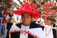 Jueves 16 de agosto del 2018. Tuxtla Gutiérrez. La Danza de San Roque o Jatararoque Etzé. La comunidad zoque lleva a cabo el recorrido del Baile de los cuatro Patrones de San Jacinto, Santo Domingo, San Bartolomé y San Roque durante las festividades de