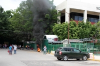 Jueves 10 de septiembre del 2020. Tuxtla Gutiérrez. Normalistas durante la protesta de esta tarde en la Secretaria de Educación