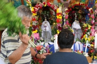 Domingo 5 de agosto del 2018. Tuxtla Gutiérrez. La comunidad tradicionalista realiza la procesión de las Ví­rgenes de Copoya dentro de la cultura Zoque al paraje El Capulí­n donde se llevan a cabo los ritos propiciatorios de lluvia propios del mes de Ag