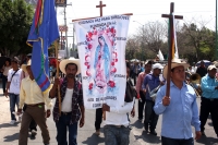 Jueves 26 de marzo del 2015. Tuxtla Gutiérrez. El Sacerdote Marcelo Pérez, párroco de Simojovel, al término de la peregrinación de 4 días por la paz que realiza el pueblo creyente y organizaciones sociales hacia la capital de de Chiapas