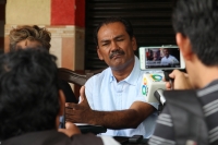 Miércoles 30 de agosto del 2017. Tuxtla Gutiérrez. El Sindicato de Telefonistas y el Frente Unitario durante la conferencia de esta mañana