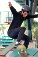 Martes 28 de noviembre del 2017. Tuxtla Gutiérrez. Los jóvenes participan en las categorí­as de Skateboarding que se lleva a cabo dentro de Los Juegos Populares Nacionales esta mañana en Caña Hueca.
