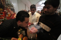 Octubre del 2013. La Santa Muerte Coleta. Los creyentes en el culto de la Santa Muerte se reúnen por un año más en un salón de fiestas del sur de la ciudad coleta para conmemorar la petición de dar a conocer públicamente el credo que desde hace varios año