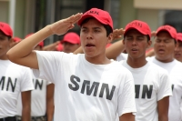 Jueves 5 de mayo del 2016. Tuxtla Gutiérrez. La clase 1997 del Servicio Militar Nacional presenta esta mañana el juramento de bandera en la ceremonia conmemorativa de la Batalla de Puebla en 1862.