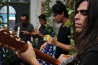 20220827. Tuxtla GutiÃ©rrez. El grupo Son Arrecho interpreta fusiÃ³n de sones jarochos y musica tradicional chiapaneca.