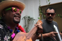 20220827. Tuxtla Gutiérrez. El grupo Son Arrecho interpreta fusión de sones jarochos y musica tradicional chiapaneca.