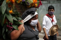 Viernes 23 de octubre del 2020. Tuxtla Gutiérrez. Al inicio del recorrido de la comunidad zoque en la Subida de las Vírgenes de Copoya
