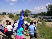Foto/Manuel Núñez Acosta. Miércoles 18 de diciembre del 2013. La Caravanas de Madres de Centroamericanos Migrantes continúa con el recorrido por la frontera sur de México visitando el río Suchiate.
