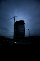 Aspecto de la construcción de la Torre Chiapas.