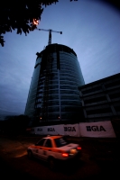 Aspecto de la construcción de la Torre Chiapas.