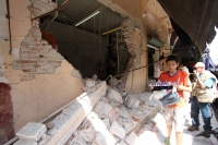 Foto/Gonzalo Gurguha. Lunes 7de julio del 2014. Aspectos de las afectaciones por el temblor d esta madrugada en Huixtla y en las comunidades en las cercanías del volcán Tacana en la frontera con Guatemala.