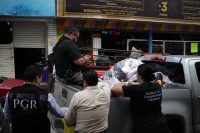 Miércoles 30 de octubre del 2019. Tuxtla Gutiérrez. Operativo  de las corporaciones policiacas para decomisar calzado clonado en el centro de la ciudad