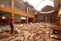 Sábado 9 de septiembre del 2017. Tuxtla Gutiérrez. Las huellas del fuerte temblor se observan en algunos de los edificios públicos y casas de los pueblos chiapanecos.