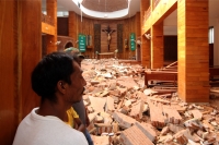 Sábado 9 de septiembre del 2017. Tuxtla Gutiérrez. Las huellas del fuerte temblor se observan en algunos de los edificios públicos y casas de los pueblos chiapanecos.