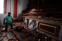 Sábado 9 de septiembre del 2017. Tuxtla Gutiérrez. Las huellas del fuerte temblor se observan en algunos de los edificios públicos y casas de los pueblos chiapanecos.