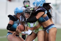 Sábado 15 de junio del 2019. Tuxtla Gutiérrez. El partido entre Chiapas y Monterrey termina con el marcador 18-14 en la liga de Futbol Americano Femenil en la modalidad de Bikini football esta tarde en el estadio Samuel León Brindis.
