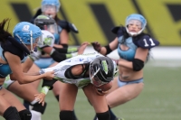 Sábado 15 de junio del 2019. Tuxtla Gutiérrez. El partido entre Chiapas y Monterrey termina con el marcador 18-14 en la liga de Futbol Americano Femenil en la modalidad de Bikini football esta tarde en el estadio Samuel León Brindis.
