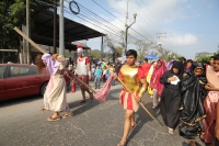 Viernes 18 de abril del 2014. Tuxtla Gutiérrez. Las diferentes parroquias de la arquidiócesis de Tuxtla realizan diferentes representaciones de la Pasión de Cristo en las calles de la capital del estado de Chiapas.