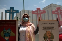MIércoles 2 de septiembre del 2020. Tuxtla Gutiérrez. Trabajadores de los Hospitales Públicos de Chiapas protestan por el fallecimiento de doctores y enfermeras por la falta de insumos de protección sanitaria durante la pandemia del Covid-19