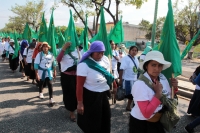 Miércoles 3 de enero del 2018. Tuxtla Gutiérrez. Militantes de la UNTA llegan desde la Zona altos de Chiapas para plantarse en la Avenida Central exigiendo que sea liberado de la cárcel Reynaldo Gómez Gómez.