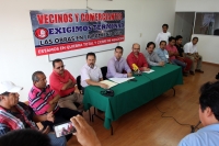 Lunes 04 de agosto del 2014. Tuxtla Gutiérrez. Organizaciones, vecinos y comerciantes de la Zona Sur de la ciudad exigen a las autoridades municipales y de infraestructura el cumplimiento de la obras las cuales han ocasionado la fractura comercial de la c