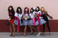 Enero del 2015. Suchiapa. La Viejada de San Sebastián. Los danzantes tradicionales de esta comunidad de la depresión central del estado de Chiapa, bailan en las calles haciendo sátira de personajes públicos, vestidos como mujeres