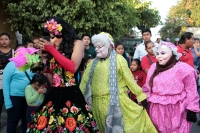 Lunes 22 de enero del 2018. Suchiapa. La danza de La Viejada se ha ido transformando durante los últimos años pero aún es posible observar a los personajes tradicionales vestidos a la usanza indí­gena y con máscaras de cuero crudo durante las festivid